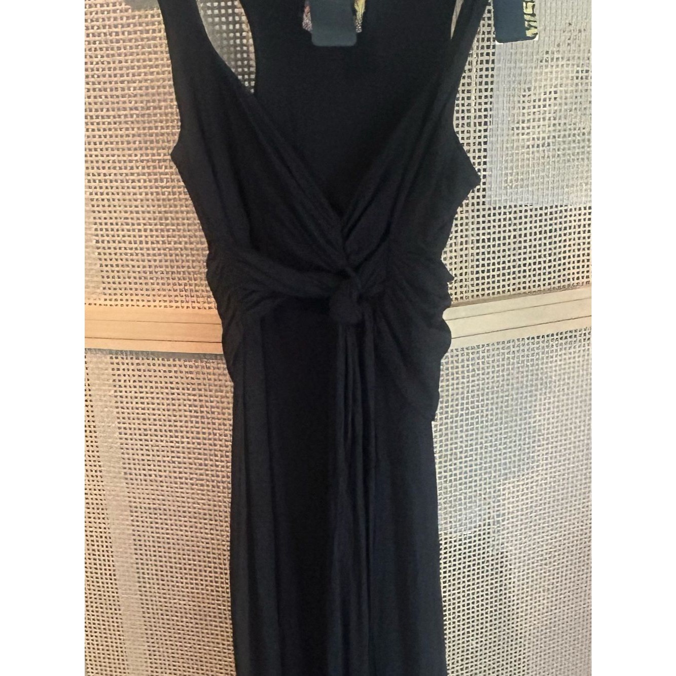 Miss Sixty Black Knot Front Maxi Dress Made In Italy Size 7 Nwt Y2k — image 7 of 8